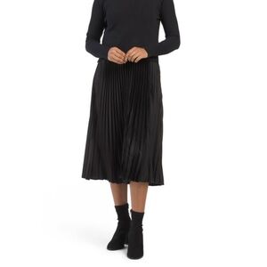 Rachel Zoe Two Piece Black Slip Pleated Dress and Crew Neck Sweater Women's M